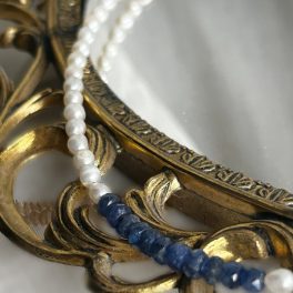 Zafír nyakék tenyésztett gyönggyel